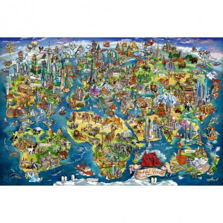 Ravensburger 5000stukjes Illustrated world map