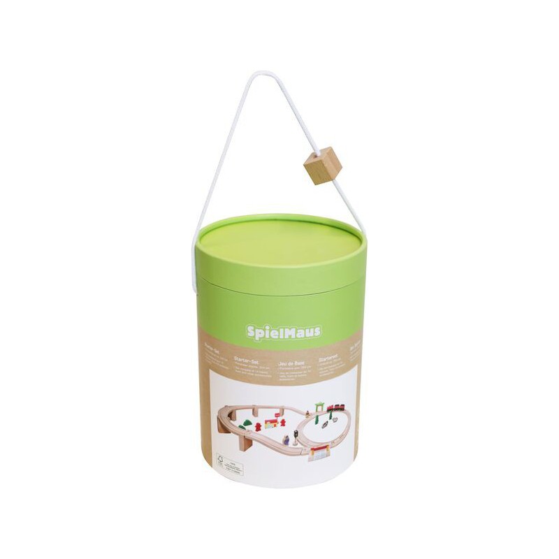 Spielmaus Houten Treinbaan in ton, 38 delig