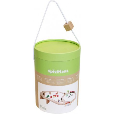 Spielmaus Houten Treinbaan in ton, 38 delig