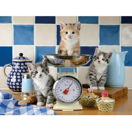 Kittens in the kitchen ravensburger  1500stukjes