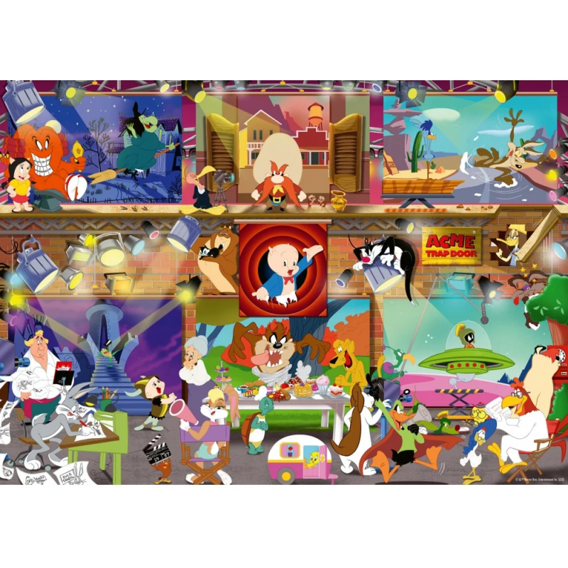 1000stukjes puzzel Ravensburger Looney Tunes Studio