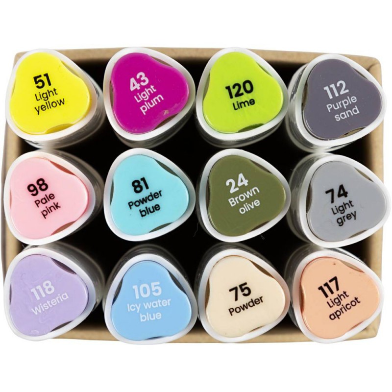 Alcohol Markers Pastelkleuren 12 stuks Creative Company