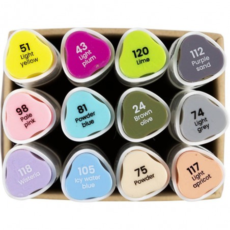 Alcohol Markers Pastelkleuren 12 stuks Creative Company