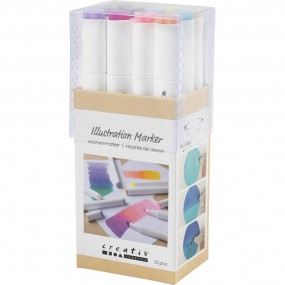 Alcohol Markers Pastelkleuren 12 stuks