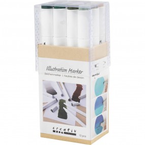 Alcohol Markers Natuurlijke kleuren 12 stuks