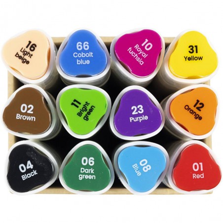 Alcohol Markers standaard primaire kleuren 12 stuks Creative Company