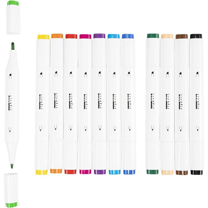 Alcohol Markers standaard primaire kleuren 12 stuks Creative Company