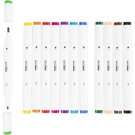 Alcohol Markers standaard primaire kleuren 12 stuks Creative Company