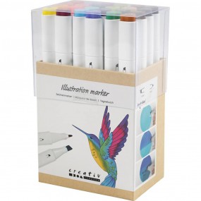 Alcohol Markers Standaard kleuren 24 stuks