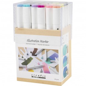 Alcohol Markers Pastelkleuren 24 stuks