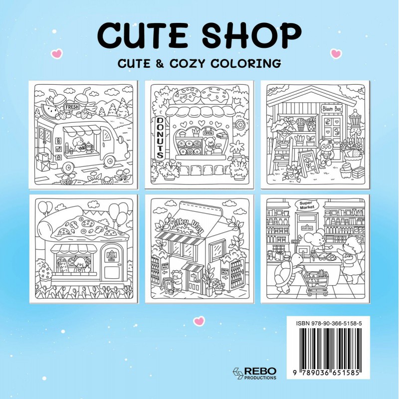 Cute shop, cute & cozy coloring kleurboek