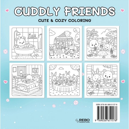 Cuddly friends, cute & cozy coloring kleurboek