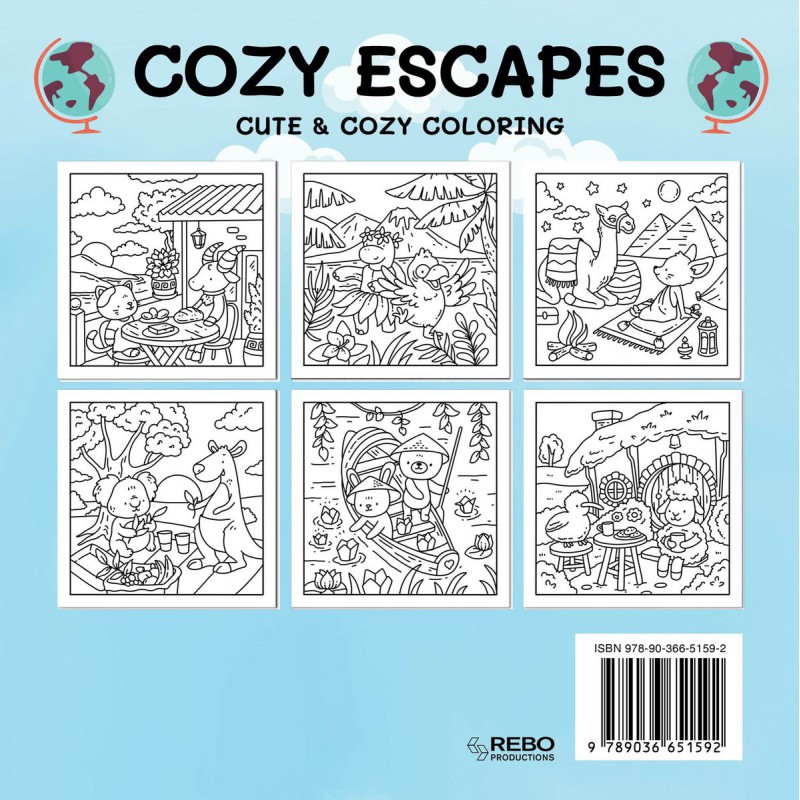 Cozy Escapes, cute & cozy coloring kleurboek