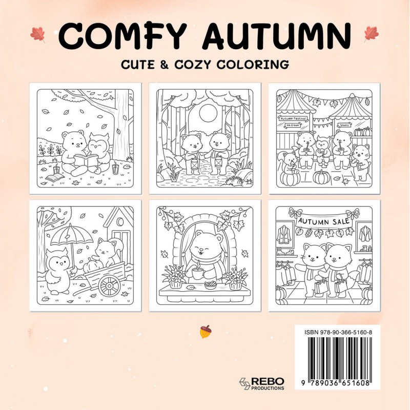 Comfy Autumn, cute & cozy coloring kleurboek