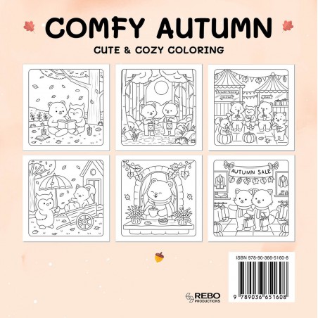 Comfy Autumn, cute & cozy coloring kleurboek