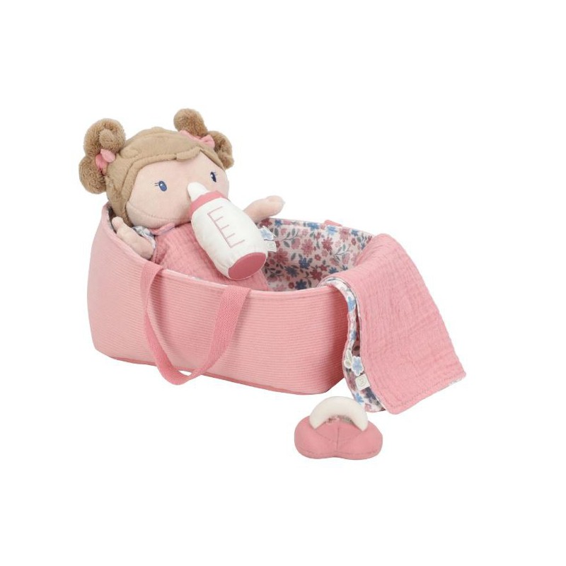 Babypop in Mandje Rosa, 35 cm - Little Dutch