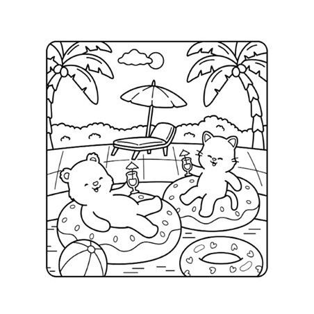 Comfy Summer, cute & cozy coloring kleurboek