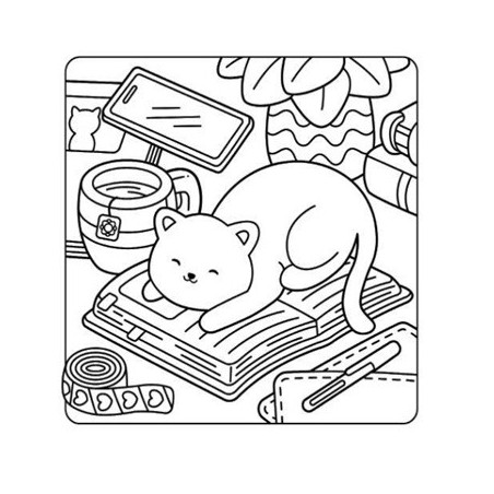 Comfy cat life, cute & cozy coloring kleurboek