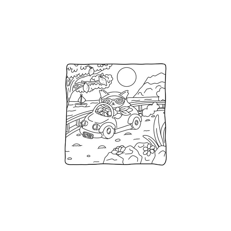 Travel fun, comfy & cosy coloring cute kleurboek