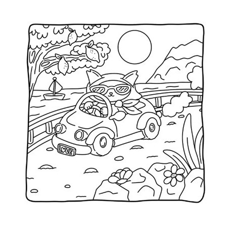 Travel fun, comfy & cosy coloring cute kleurboek