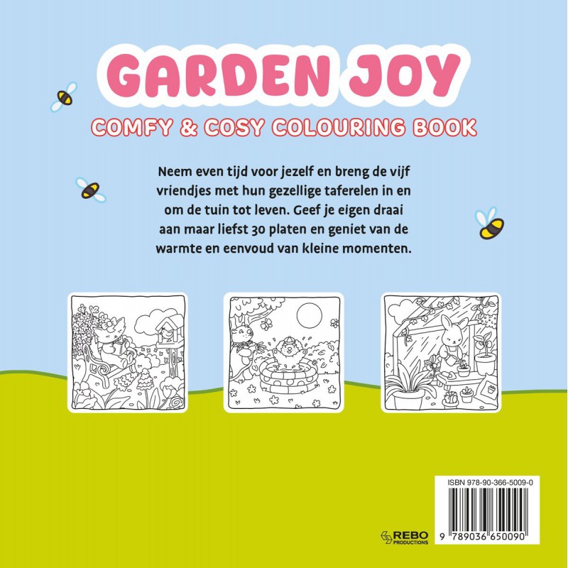 Garden joy, comfy & cosy coloring cute kleurboek