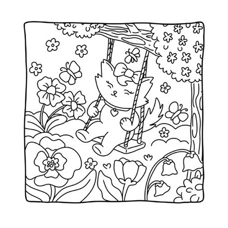 Garden joy, comfy & cosy coloring cute kleurboek