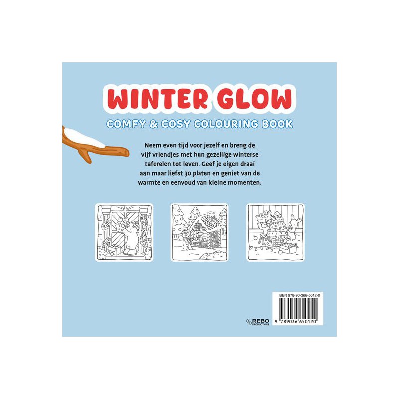Winter Glow, comfy & cosy coloring cute kleurboek