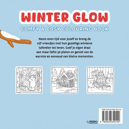 Winter Glow, comfy & cosy coloring cute kleurboek