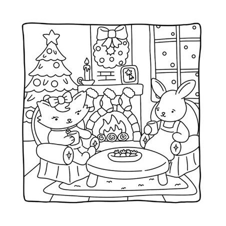 Winter Glow, comfy & cosy coloring cute kleurboek