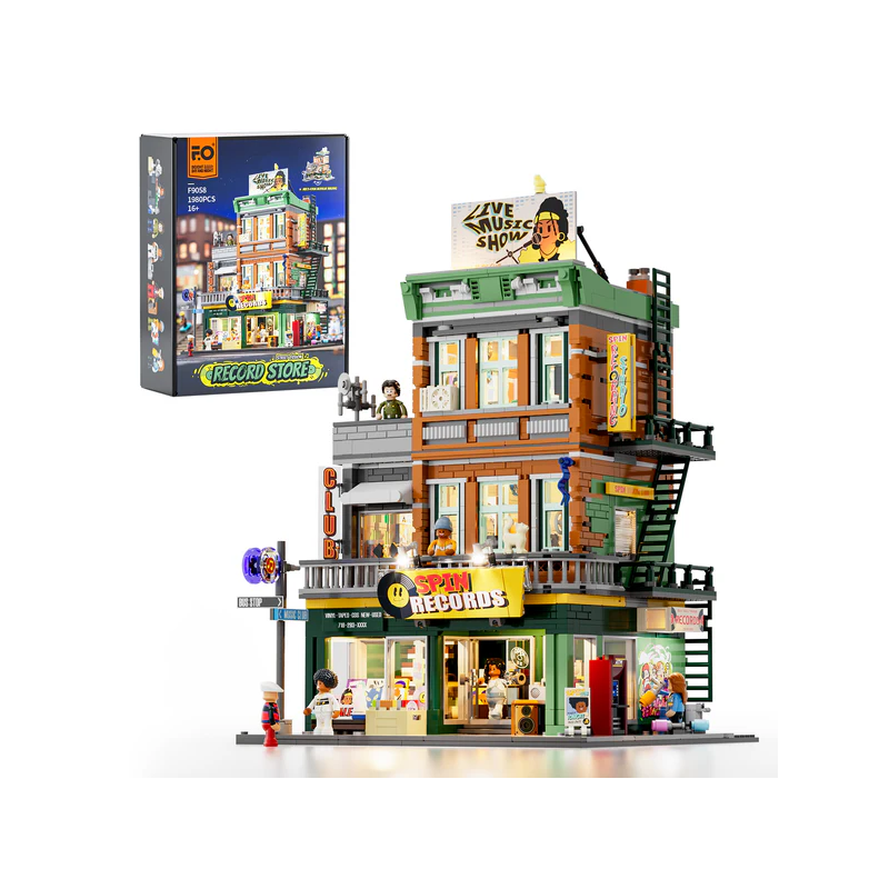 Lumibricks F9058 - Record store, 1980 steentjes