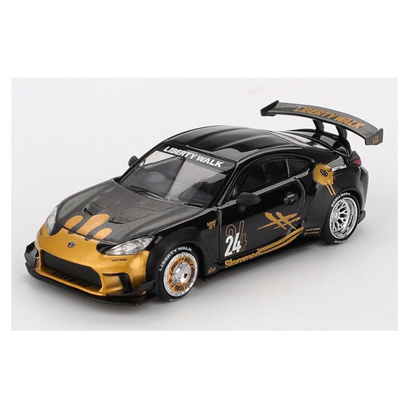 Toyota GR Supra LB-Nation zwart & goud '25 1:64 MiniGT (1149)