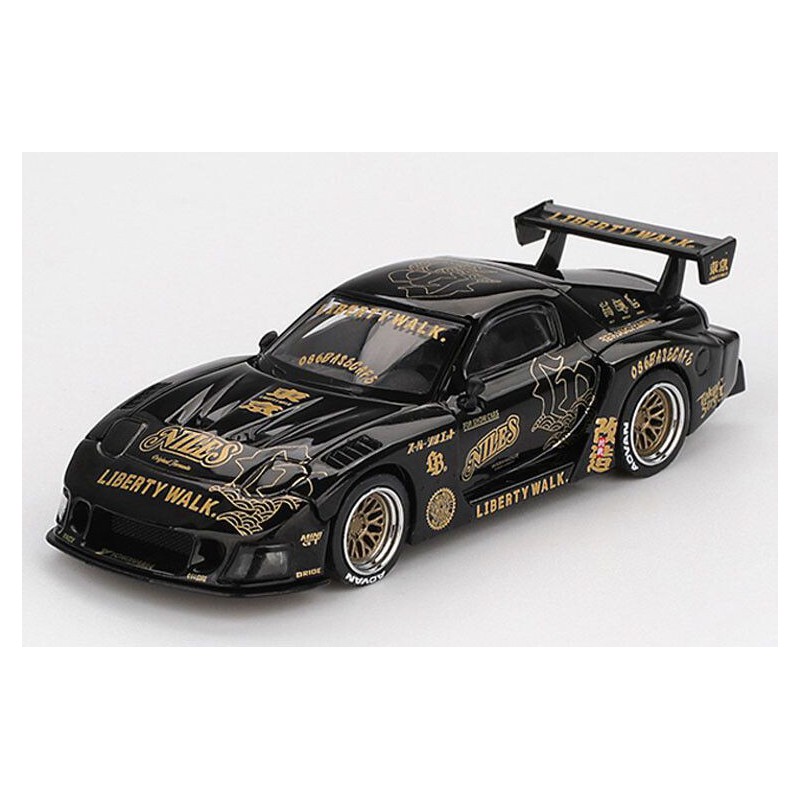 Mazda RX7 (FD3S) Liberty Walk Super Silhouette '25, zwart 1:64 MiniGT (1101)