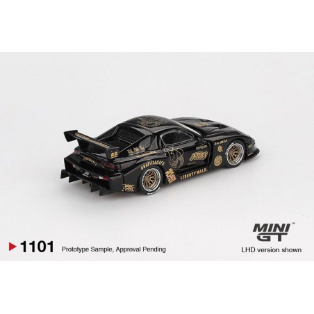 Mazda RX7 (FD3S) Liberty Walk Super Silhouette '25, zwart 1:64 MiniGT (1101)