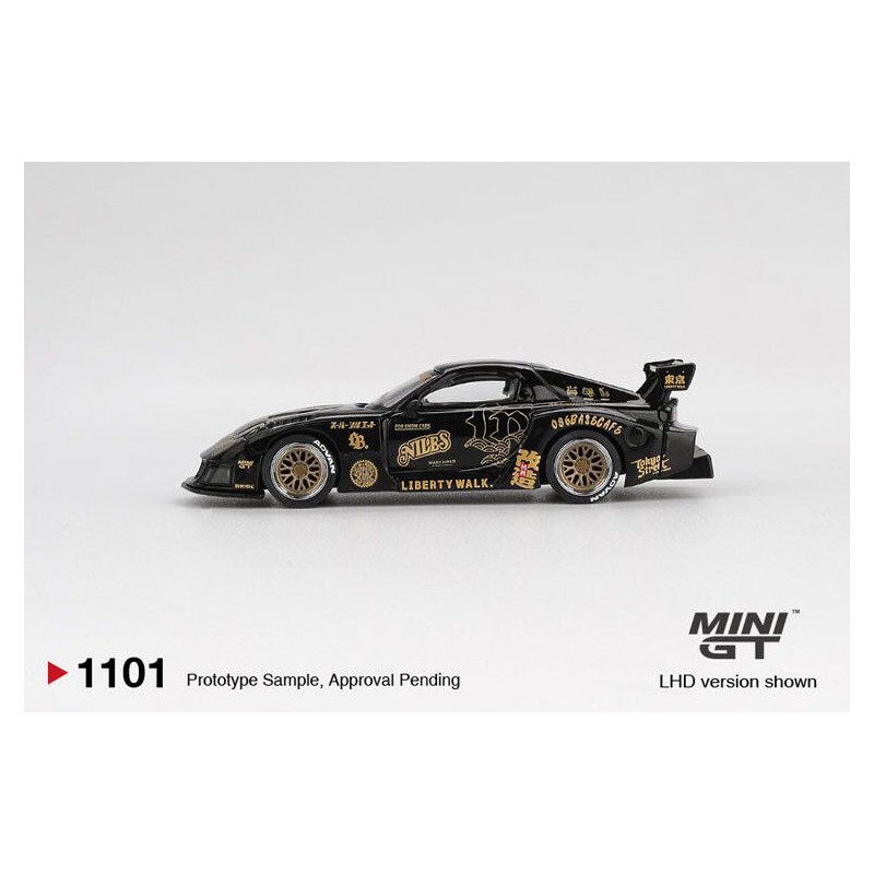 Mazda RX7 (FD3S) Liberty Walk Super Silhouette '25, zwart 1:64 MiniGT (1101)