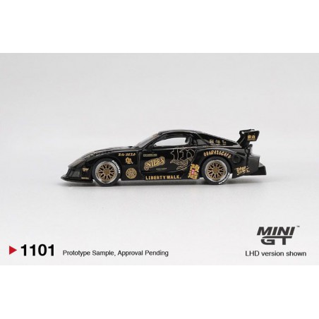 Mazda RX7 (FD3S) Liberty Walk Super Silhouette '25, zwart 1:64 MiniGT (1101)