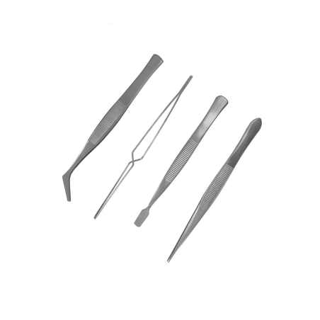 Stainless Steel Tweezer Set – 4 Pieces, HobbyTime