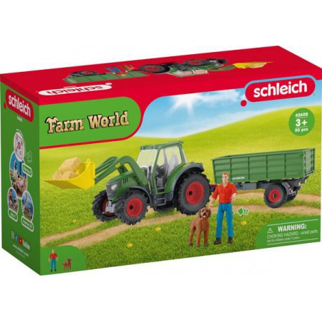 Schleich Tractor met aanhanger, 42608