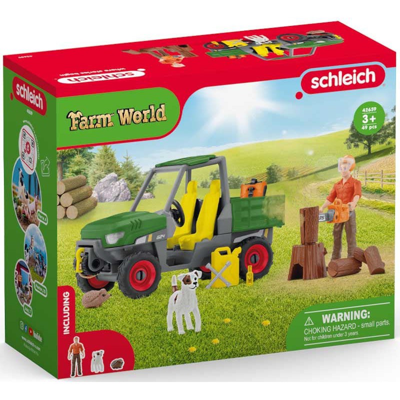 Schleich Houtzager met voertuig, 42659