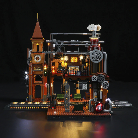 Lumibricks F9007v2.0 - Steampunk train station, 1917 steentjes