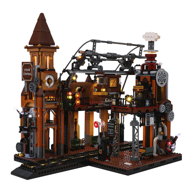 Lumibricks F9007v2.0 - Steampunk train station, 1917 steentjes