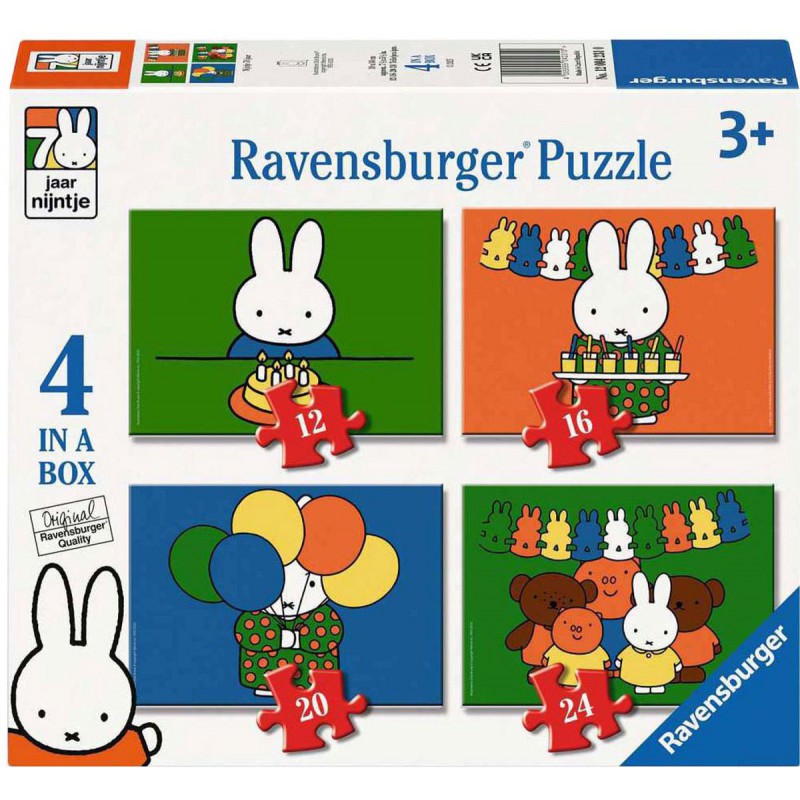 Nijntje 70 jaar 12+16+20+24 stukjes Ravensburger