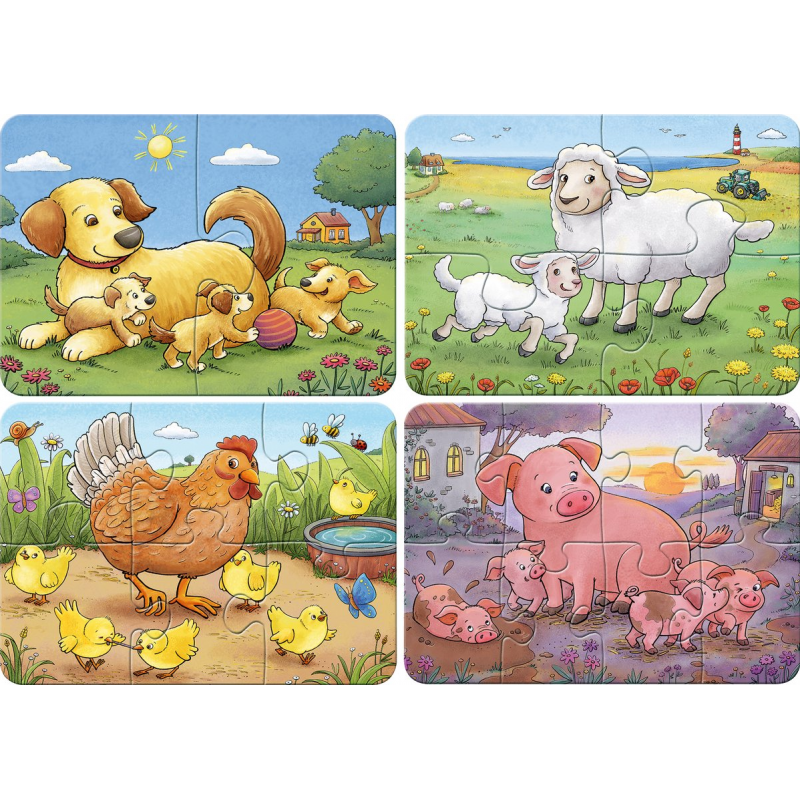 Boerderijdieren  2+4+6+8 stukjes Ravensburger: My First Puzzles