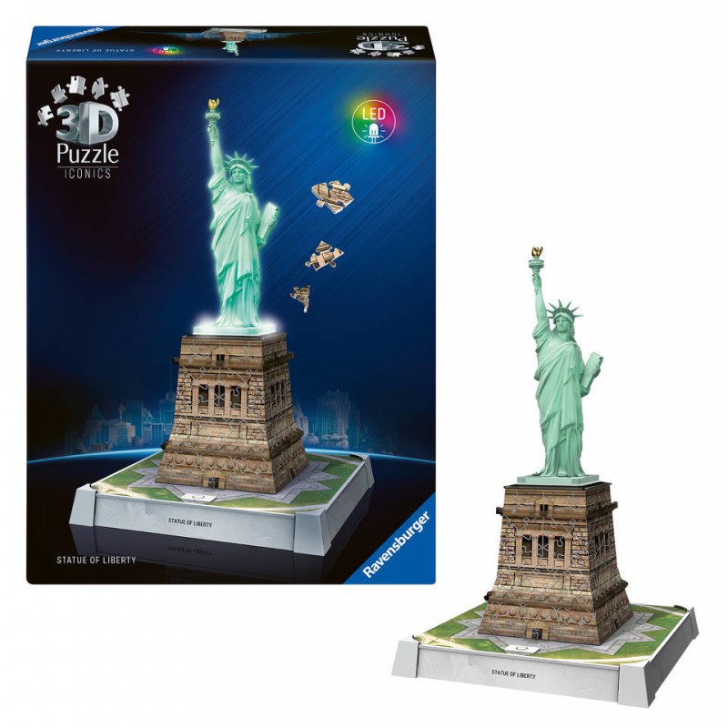 3D puzzel, Statue of Liberty, with light Ravensburger 128 stukjes