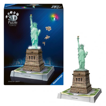 3D puzzel, Statue of Liberty, with light Ravensburger 128 stukjes
