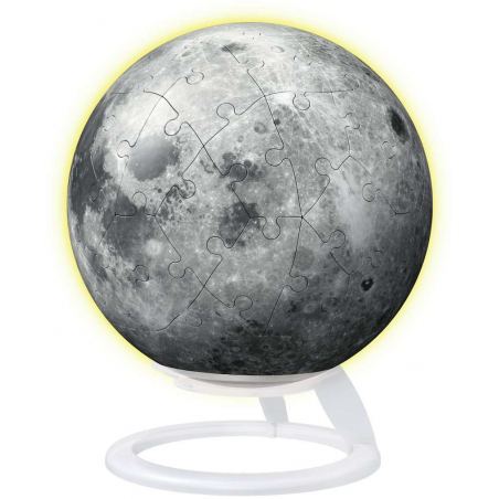 3D puzzelbal, Moon, Glow in the dark, Ravensburger 72 stukjes maan