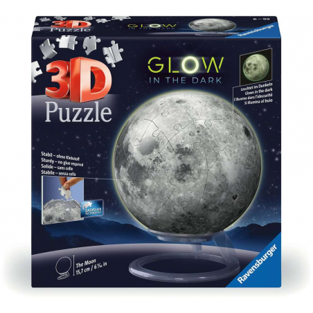 3D puzzelbal, Moon, Glow in the dark, 72 stukjes Ravensburger