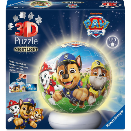3D puzzel Nightlight, Paw Patrol,72 stukjes Ravensburger