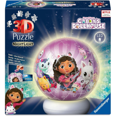3D puzzel Nightlight, Gabby's Dollhouse, 72 stukjes Ravensburger