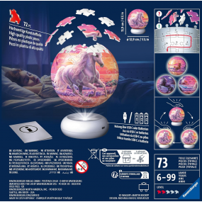 3D puzzel Nightlight, Horses on the beach 72 stukjes Ravensburger