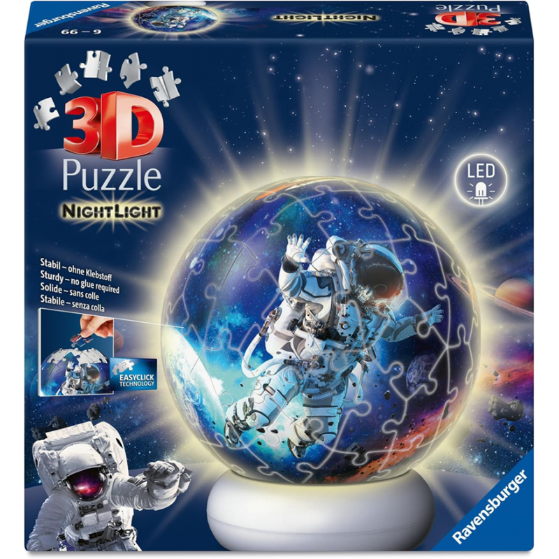 3D puzzel Nightlight, Astronauts in space, 72 stukjes Ravensburger